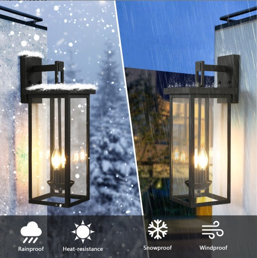 22-Inch Outdoor Wall Lantern with Dusk to Dawn Sensor - Lawnbeast