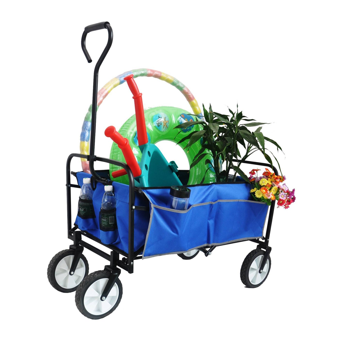 Folding Wagon Garden Shopping Cart - Lawnbeast