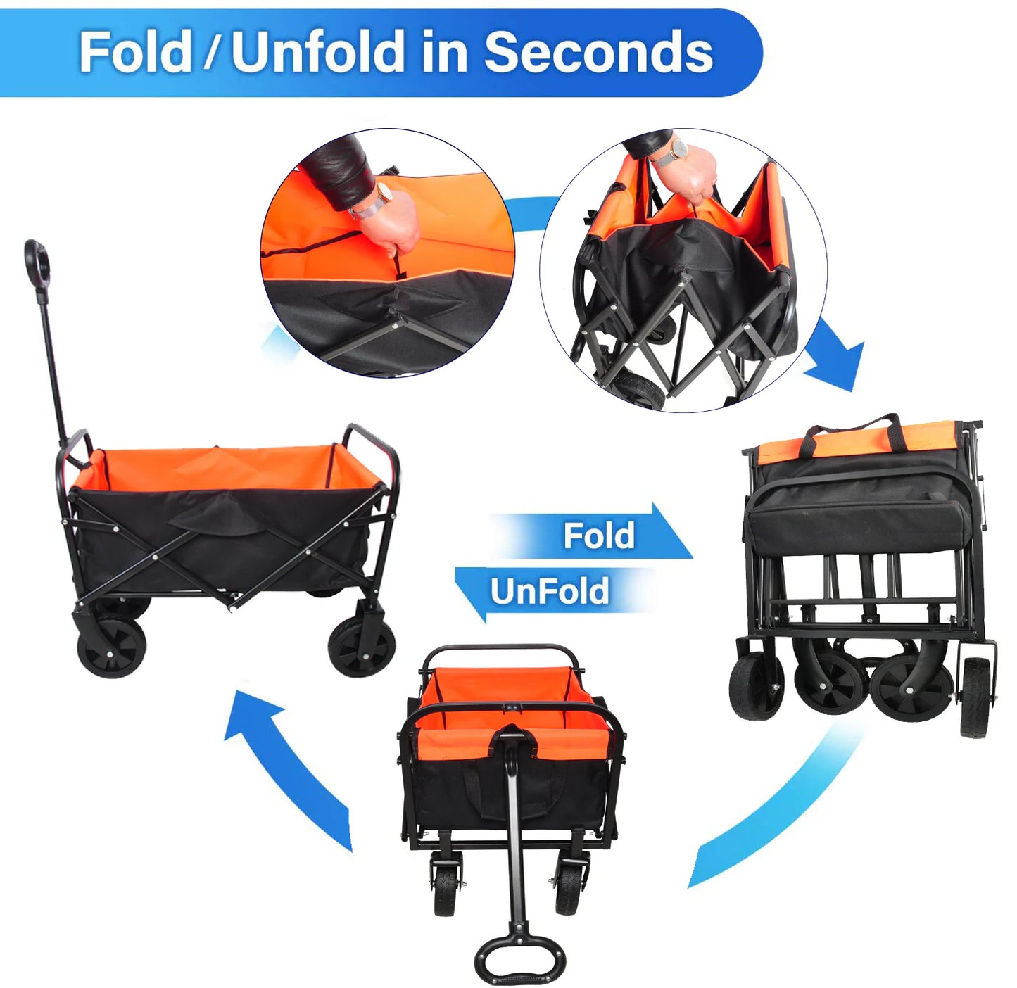 Mini Folding Wagon Outdoor Camper Cart - Lawnbeast