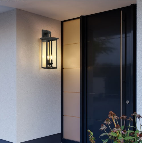 22-Inch Outdoor Wall Lantern with Dusk to Dawn Sensor - Lawnbeast