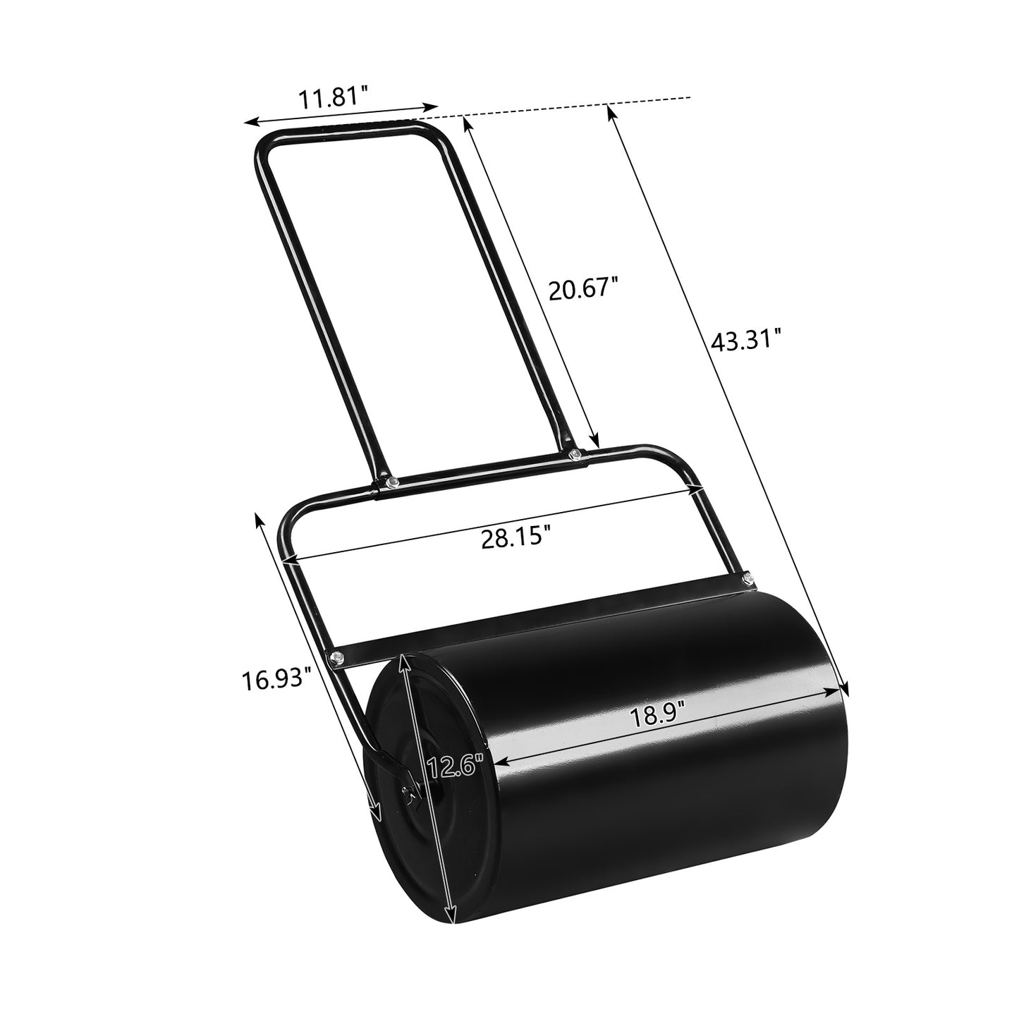 19-Inch Black Iron Lawn Roller - Lawnbeast