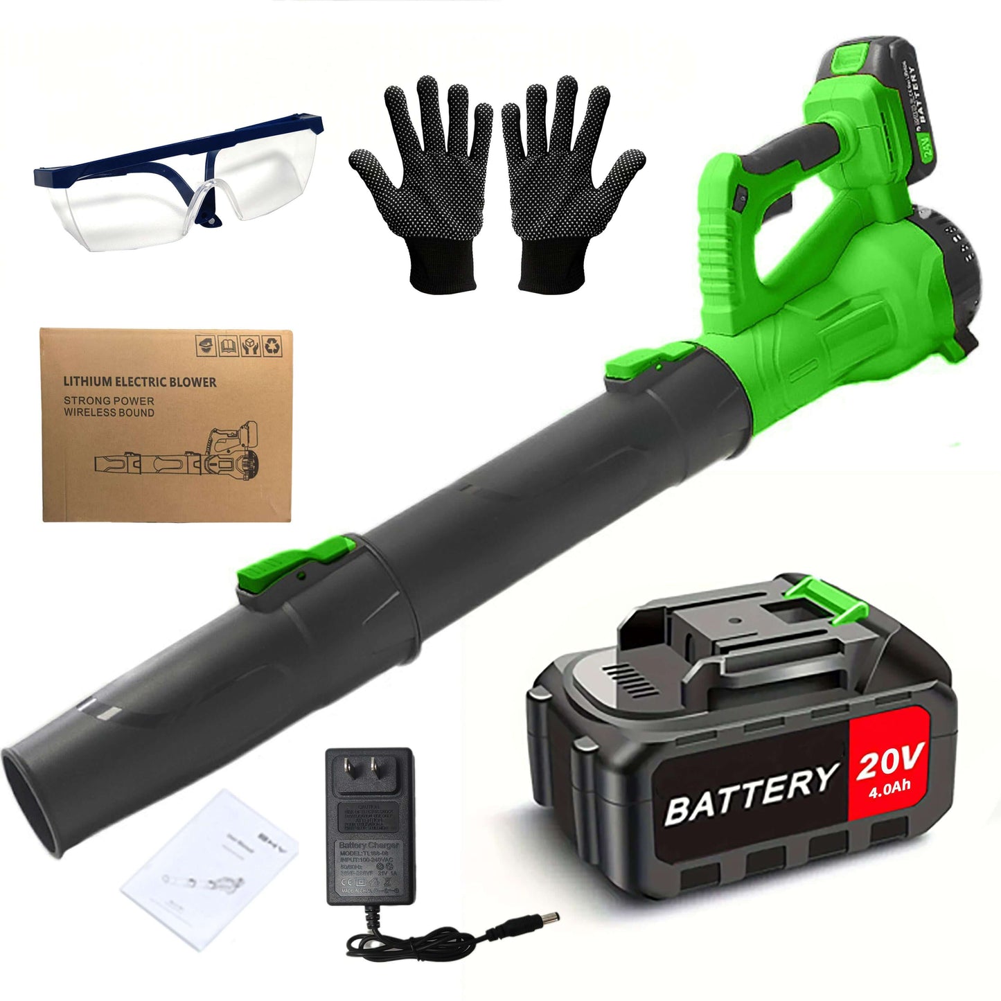 Cordless Leaf Blower 20V with Battery & Charger