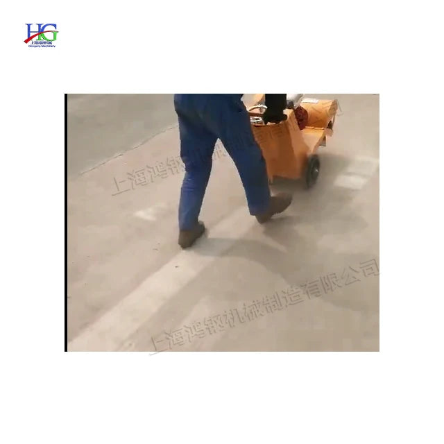 Small hand push wire brush rotary grinding road sweeper cement floating slurry/mud/floating soil varnish machine