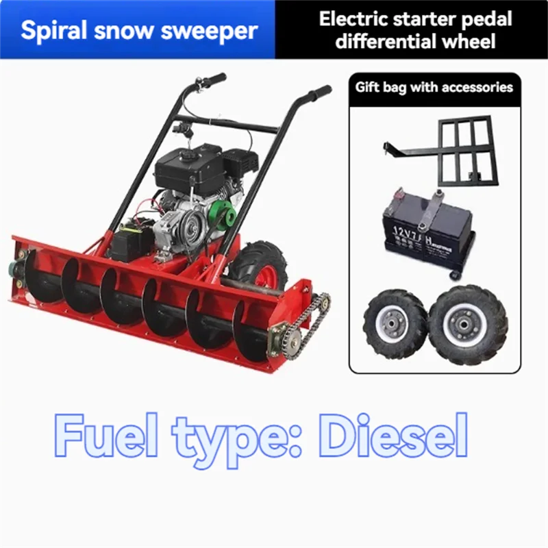 Household Multi-functional Snow Thrower Gasoline&Diesel Oil Snow Clearing Car Hand Push Snow Removal Machine