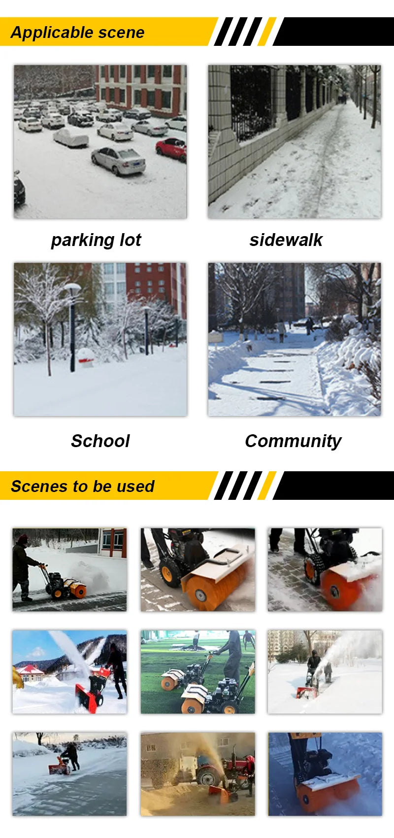 Snow Removal Machine Cleaner Road Sweeper Snowblower Cleaner Snow Removal Equipment Snow Plow Sweeper