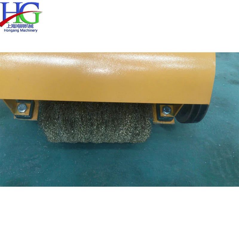 Small hand push wire brush rotary grinding road sweeper cement floating slurry/mud/floating soil varnish machine