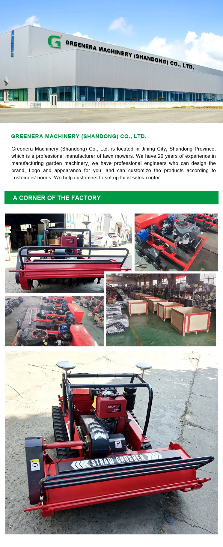 Lawn Mower Gasoline Farm Crawler Wheel Self Propelled Robot Grass Cutter Lawn Mower