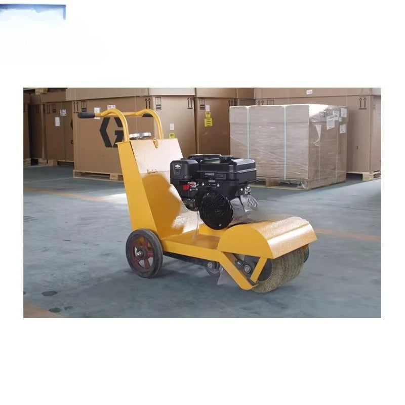 Small hand push wire brush rotary grinding road sweeper cement floating slurry/mud/floating soil varnish machine