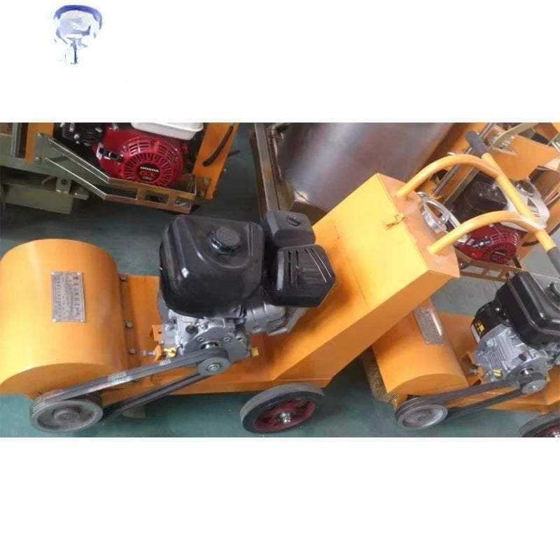 Small hand push wire brush rotary grinding road sweeper cement floating slurry/mud/floating soil varnish machine