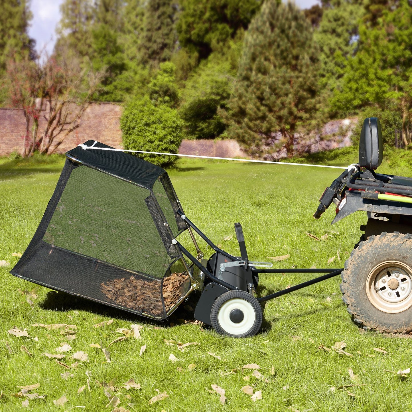 VEVOR Tow-Behind Lawn Sweeper 52-inch - Lawnbeast