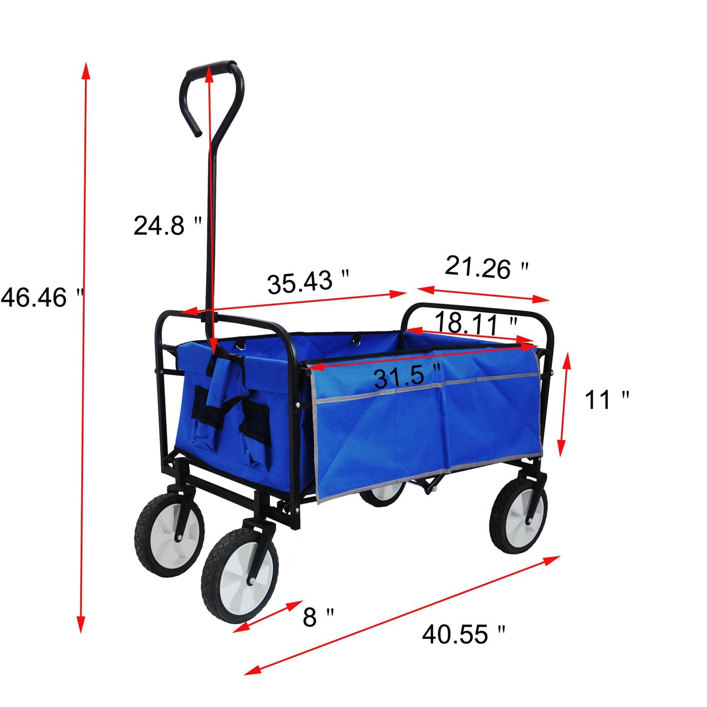 Folding Wagon Garden Shopping Cart - Lawnbeast