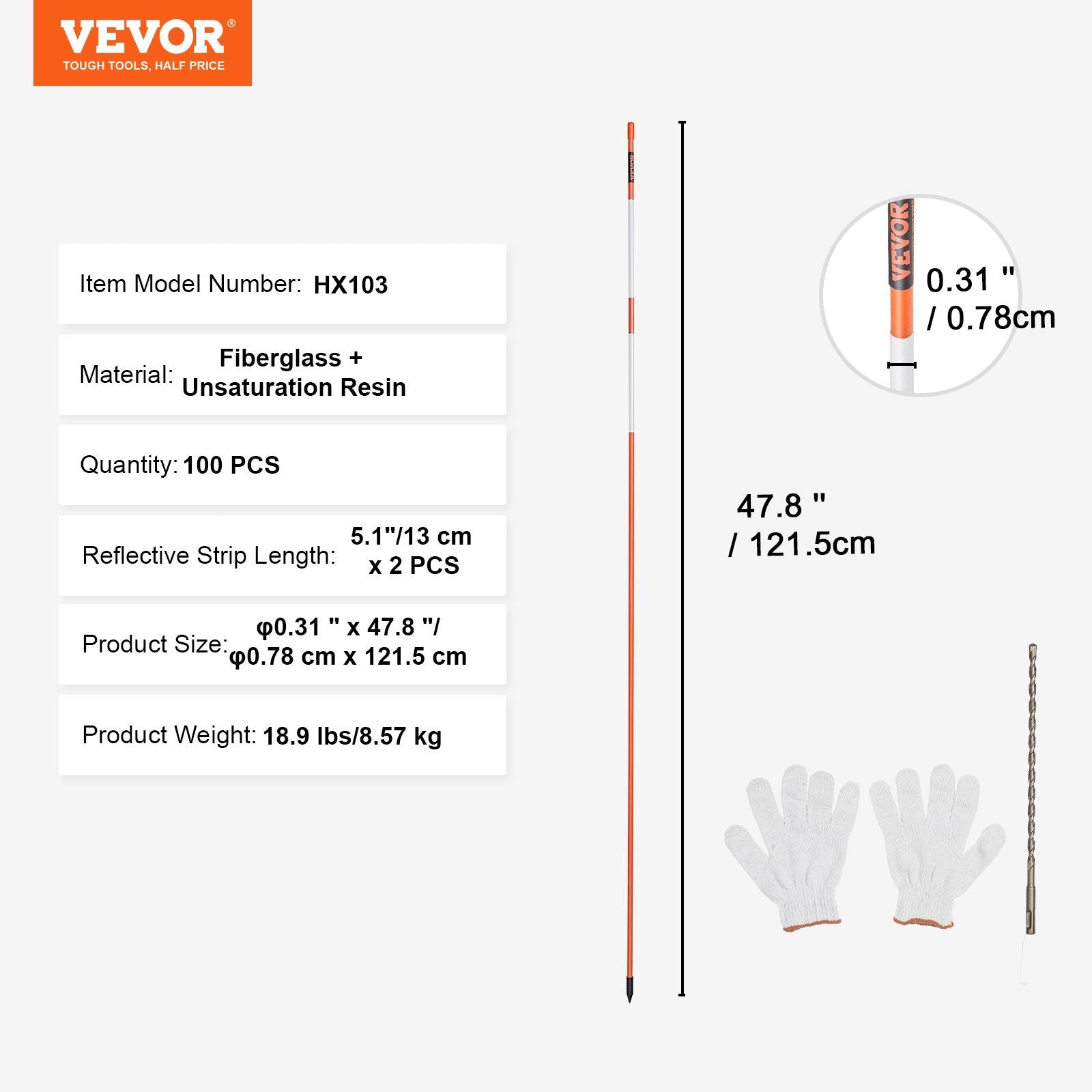 VEVOR Driveway Markers with Reflective Tape - Lawnbeast