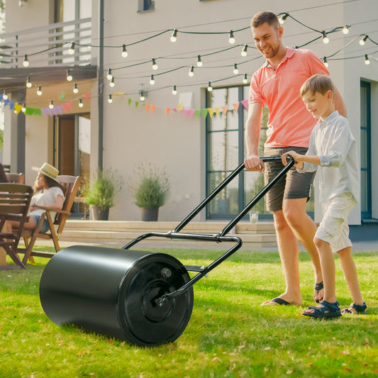 19-Inch Black Iron Lawn Roller - Lawnbeast