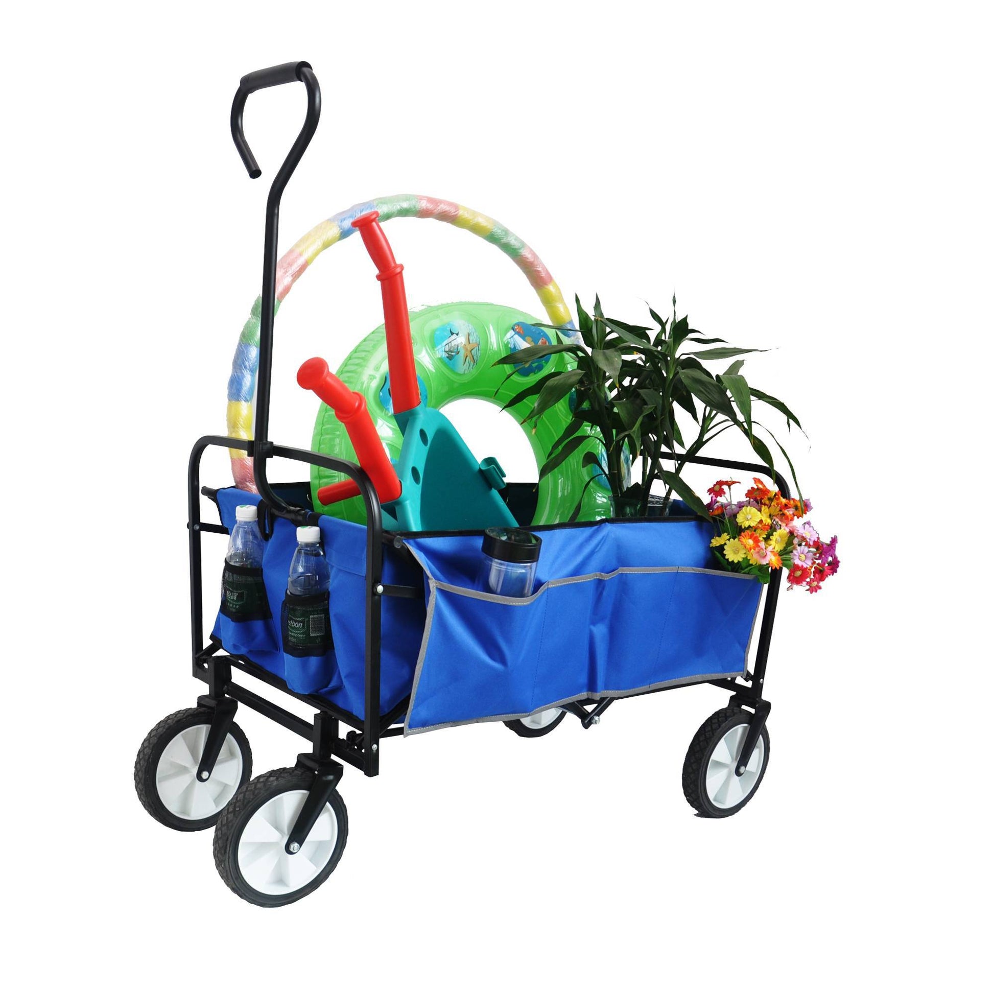 Folding Wagon Garden Shopping Cart - Lawnbeast