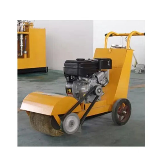 Small hand push wire brush rotary grinding road sweeper cement floating slurry/mud/floating soil varnish machine