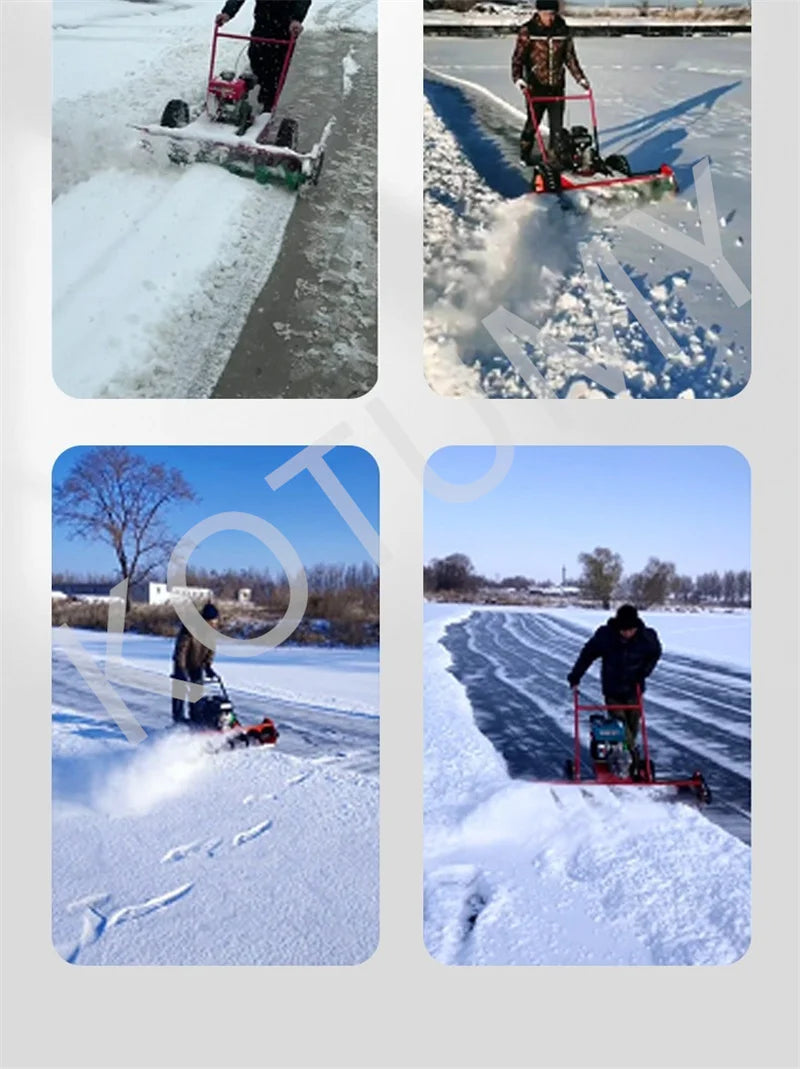 Household Multi-functional Snow Thrower Gasoline&Diesel Oil  Snow Clearing Car Hand Push Snow Removal Machine